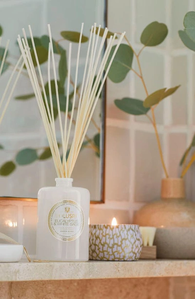 Voluspa Eucalyptus & White Sage Reed Diffuser 6.5 Oz. In Eucalyptus