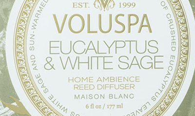 Voluspa Eucalyptus & White Sage Reed Diffuser 6.5 Oz. In Eucalyptus