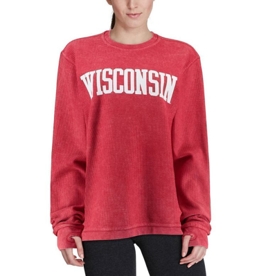 Shop Pressbox Red Wisconsin Badgers Comfy Cord Vintage Wash Basic Arch Pullover Sweatshirt