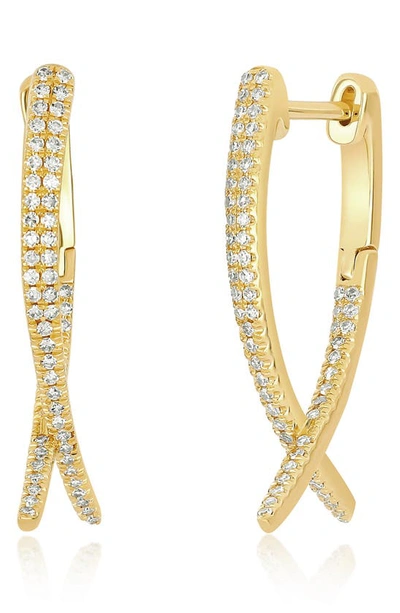 Shop Ef Collection Diamond Loop Hoop Ear Jackets In 14k Yellow Gold