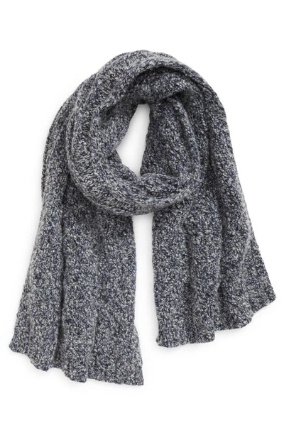 Shop Loro Piana Snow Wander Cable Knit Cashmere Scarf In Snow Blue