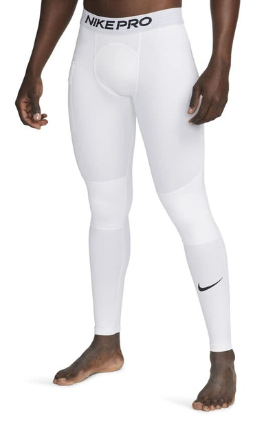 Nike Men's Pro Warm Tights In White | ModeSens
