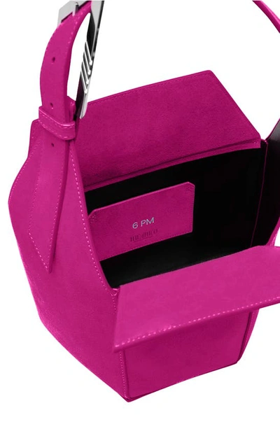 Shop Attico 6 Pm Suede Bucket Bag In Geranium