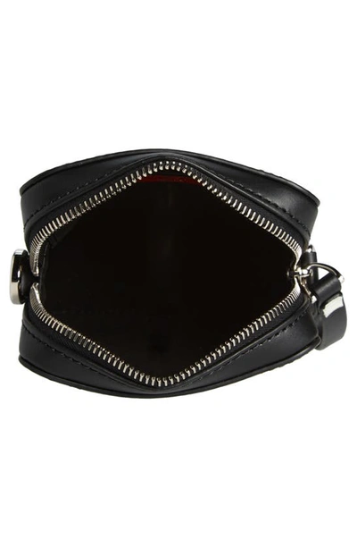 Shop Valentino Small Vltn Logo Leather Crossbody Bag In Nero/ Bianco