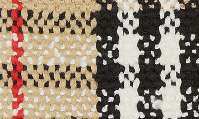 Shop Burberry Victoria Tb Monogram Tweed & Lambskin Gloves In Archive Beige Chk