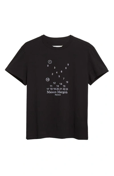 Shop Maison Margiela Number Logo Cotton T-shirt In Black
