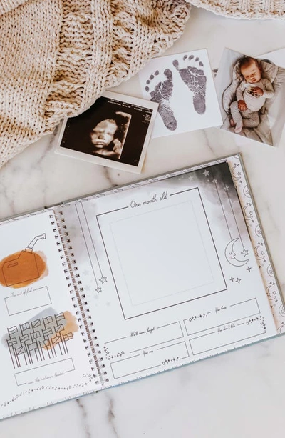 Shop Lucy Darling 'baby's First Year' Celestial Skies Memory Book In Heather Sage