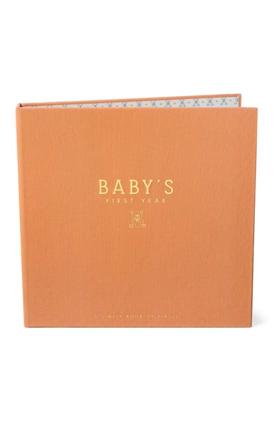 Lucy Darling 'baby's First Year' Teddy Bear's Picnic Memory Book In Rust