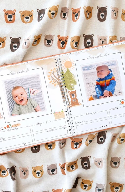 Lucy Darling 'baby's First Year' Teddy Bear's Picnic Memory Book In Rust