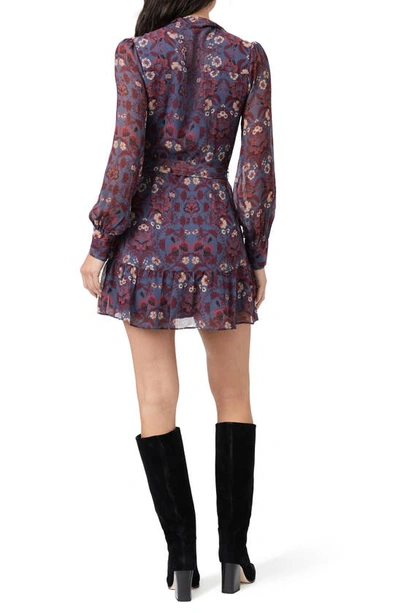 Shop Paige Vittoria Long Sleeve Silk Minidress In Amethyst Multi