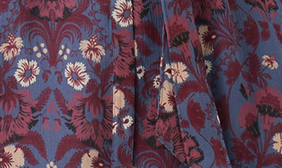 Shop Paige Vittoria Long Sleeve Silk Minidress In Amethyst Multi