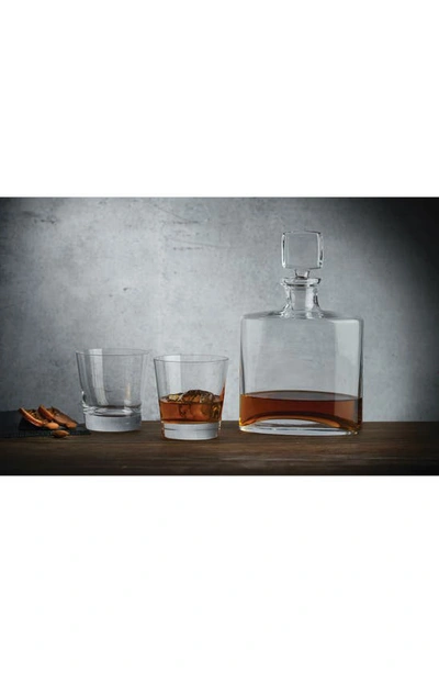 Shop Nude Square & Rocks V Whiskey Bottle & 2 Tumblers Set In Clear