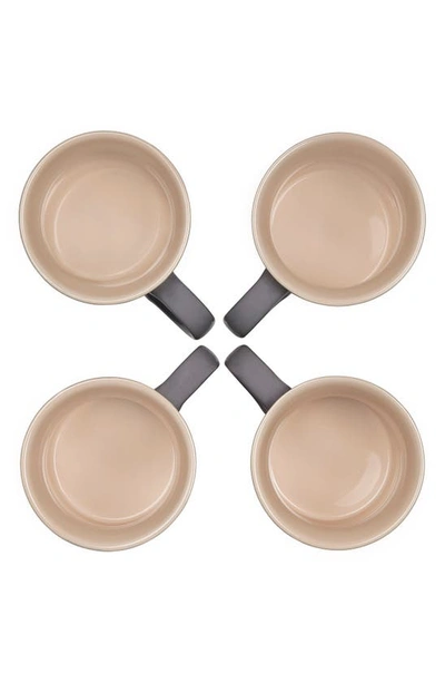 Le Creuset Set Of Four 14-ounce Stoneware Mugs In Oyster