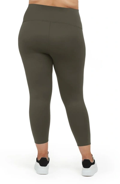 Shop Spanx Soft And Smooth 7/8 Leggings In Dark Palm