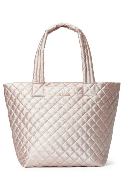 Shop Mz Wallace Medium Metro Deluxe Tote In Light Rose Gold Metallic