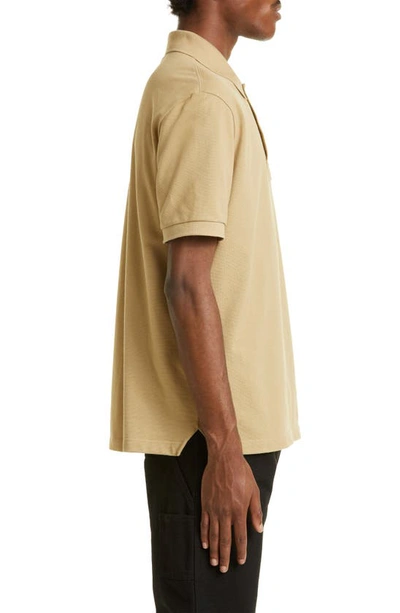 Shop Bottega Veneta Cotton Piqué Polo In Sesame