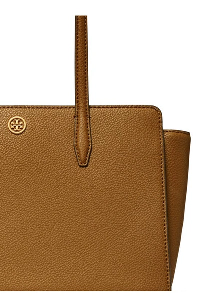 TORY BURCH 49127 BROWN TIGERS EYE WITH GOLD WOMEN'S EMERSON SMALL  BUCKLE TOTE