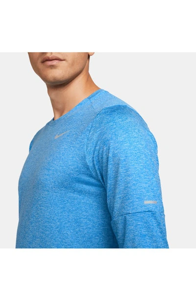 Shop Nike Element Dri-fit Long Sleeve Running T-shirt In Light Photo Blue/ Blue Chill