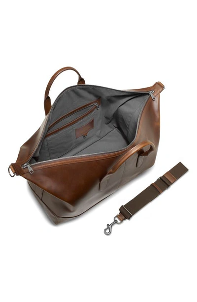 Shop Shinola Canfield Classic Leather Duffle Bag In Medbrown