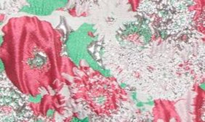 Shop Ganni Puff Sleeve Floral Jacquard Dress In Sugar Plum