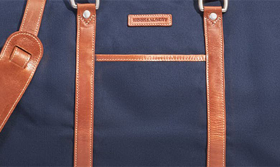 Shop Hook + Albert Field Canvas & Leather Duffle In Navy