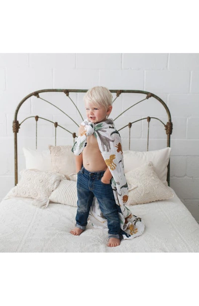 Little Unicorn 3-pack Muslin Swaddle Blanket In Dino Friends