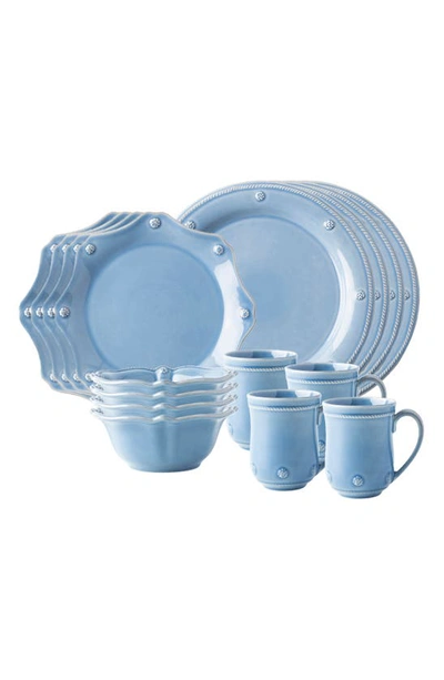 Shop Juliska Berry & Thread Chambray 16-piece Dinnerware Set In Whitewash