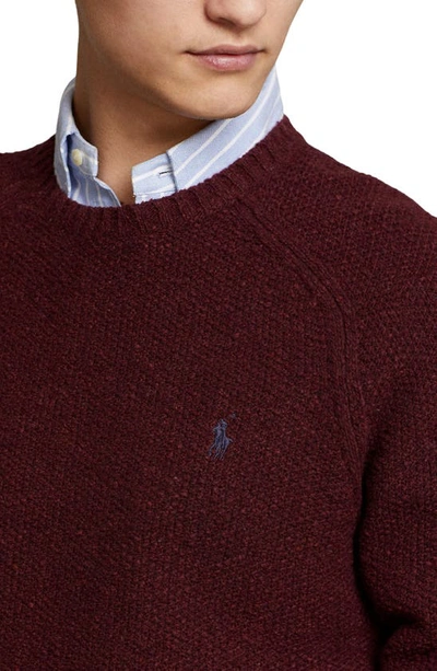 Shop Polo Ralph Lauren Donegal Wool Blend Crewneck Sweater In Burgundy Donegal