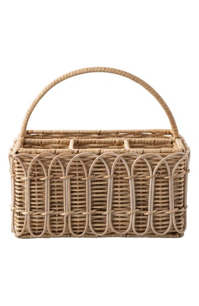 Shop Juliska Provence Rattan Flatware Basket In Whitewash