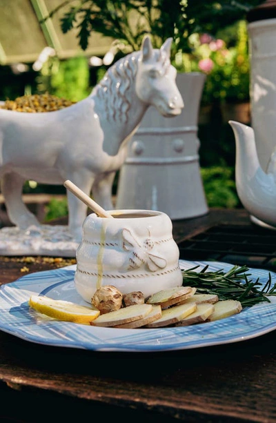 Juliska Clever Creatures Henrietta Whitewash Honey Pot In Whitewash