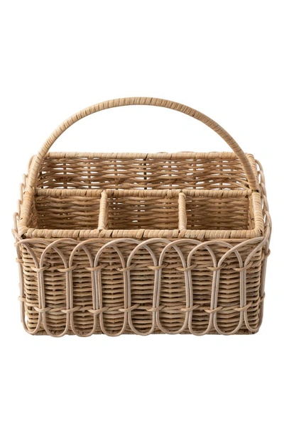 Shop Juliska Provence Rattan Flatware Basket In Whitewash