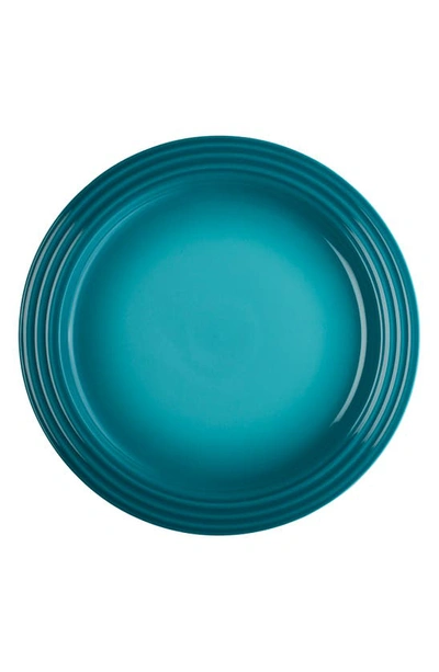 Shop Le Creuset Set Of 4 10 1/2-inch Dinner Plates In Caribbean