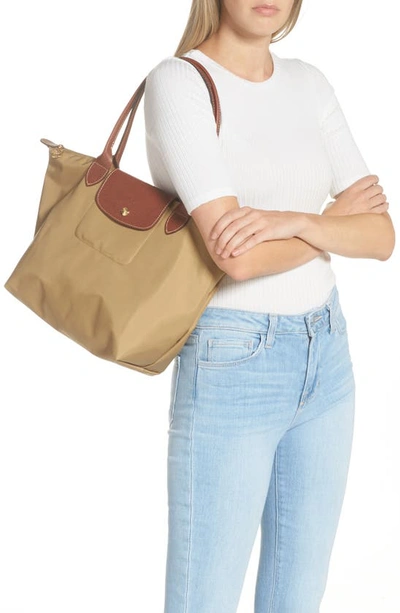 Shop Longchamp Medium Le Pliage Shoulder Tote In Desert