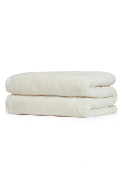 Shop Apparis Brady Faux Fur Throw Blanket In Ivory