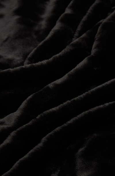 Shop Apparis Brady Faux Fur Throw Blanket In Noir