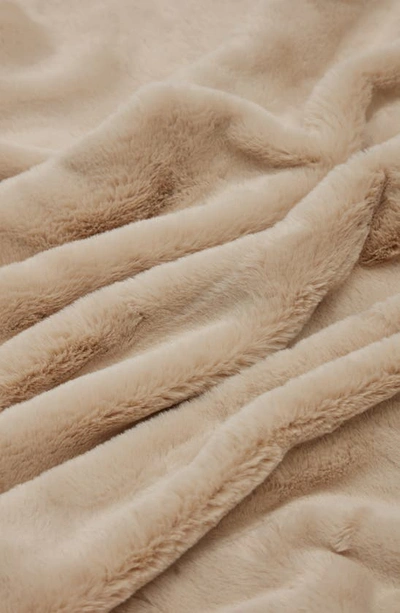 Shop Apparis Brady Faux Fur Throw Blanket In Latte