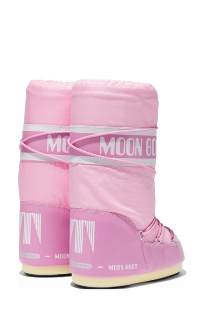 Moon Boot Kids' Womens Pink Lace-up Nylon Snow Boots 6-8