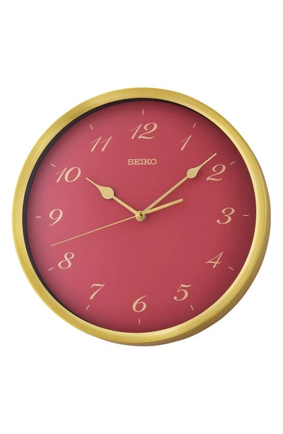 Shop Seiko Jewel Tone Wall Clock In Garnet