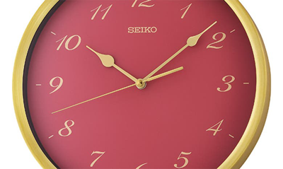Shop Seiko Jewel Tone Wall Clock In Garnet