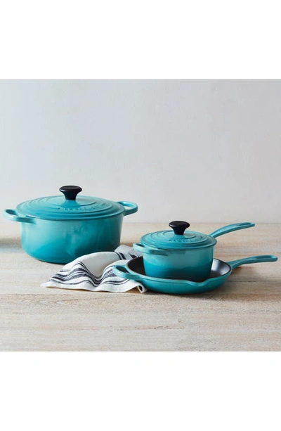 Le Creuset 5-piece Signature Enameled Cast Iron Cookware Set In Caribbean
