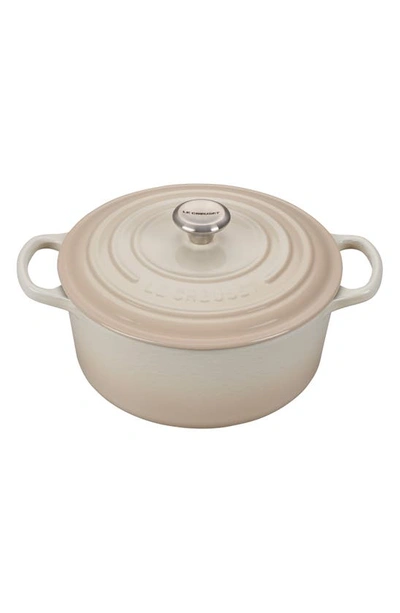 Shop Le Creuset 3 1/2-quart Signature Round Enamel Cast Iron French/dutch Oven In Meringue