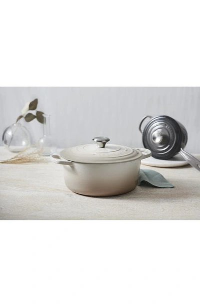 Shop Le Creuset 3 1/2-quart Signature Round Enamel Cast Iron French/dutch Oven In Meringue