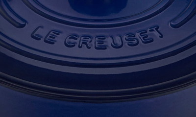 Shop Le Creuset 3 1/2-quart Signature Round Enamel Cast Iron French/dutch Oven In Indigo