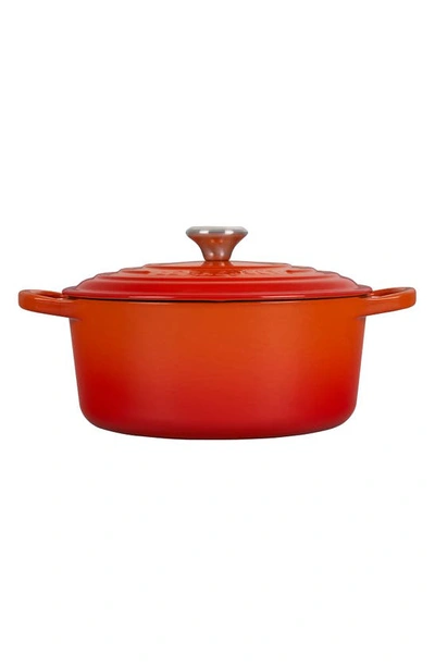 Shop Le Creuset 3 1/2-quart Signature Round Enamel Cast Iron French/dutch Oven In Flame