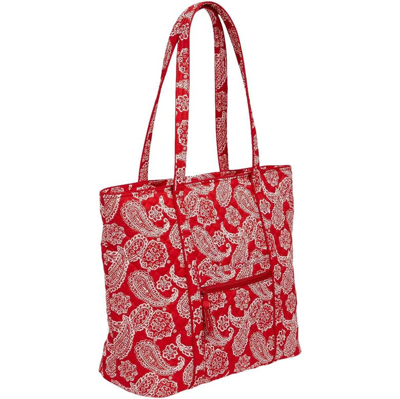 Shop Vera Bradley Wisconsin Badgers Iconic Bandana Tote Bag In Red