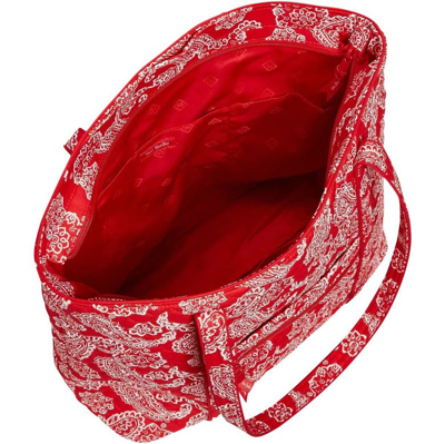 Shop Vera Bradley Wisconsin Badgers Iconic Bandana Tote Bag In Red