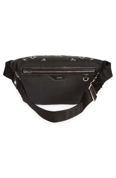 Shop Amiri Bandana Canvas Belt Bag In Black
