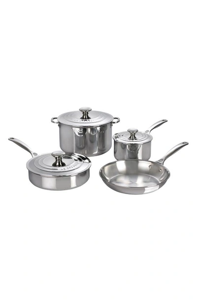 Le Creuset 7-piece Stainless Steel Cookware Set In Stainless Steel