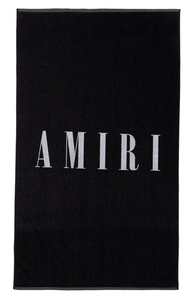 Shop Amiri Core Logo Cotton Towel In Black / White