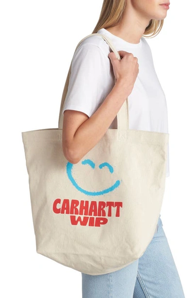 Shop Carhartt Graphic Canvas Tote In Natural